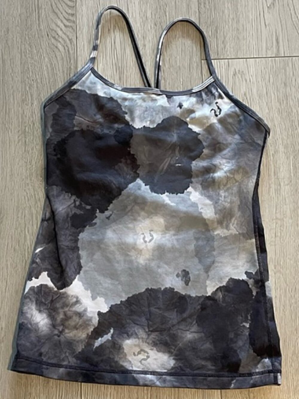 Lululemon Power Y Tank Top- White Coal Tinted Canvas Super